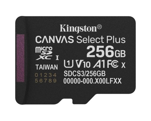 Карта пам'яті Kingston 256GB microSDXC class 10 UHS-I U3 V30 A1 Canvas Select Plus (SDCS3/256GBSP)