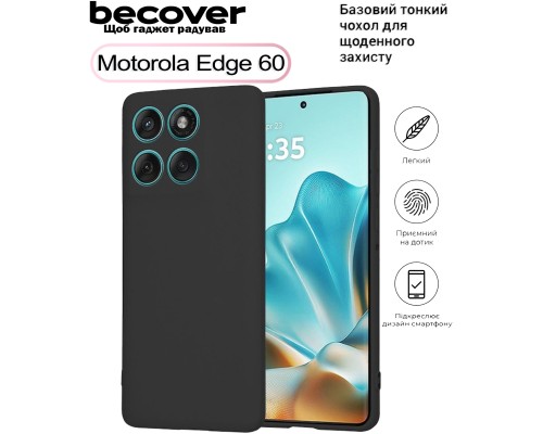 Чохол до мобільного телефона BeCover Silicone Motorola Edge 60 Black (713770)