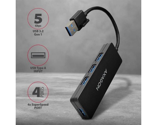Концентратор AXAGON USB 3.1 to 4xUSB 3.0 black (HUE-G1A)