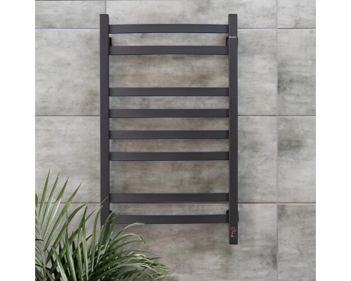 Сушарка для рушників Navin Avalon, 800х480, таймер-регулятор, сталь, чорний муар, ліве підключення (12-203153-4880)