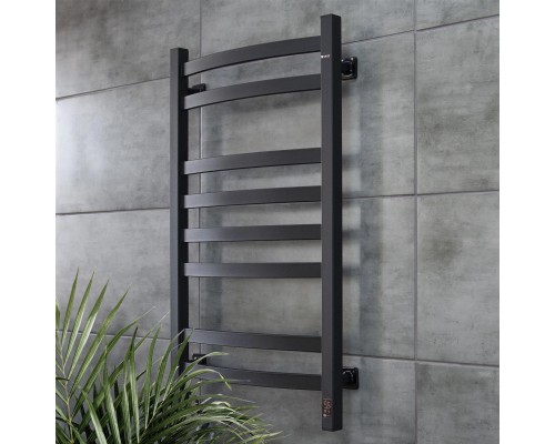 Сушарка для рушників Navin Avalon, 800х480, таймер-регулятор, сталь, чорний муар, ліве підключення (12-203153-4880)