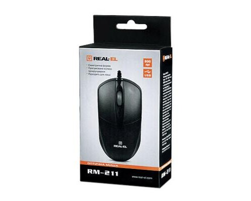 Мишка REAL-EL RM-211 USB Black