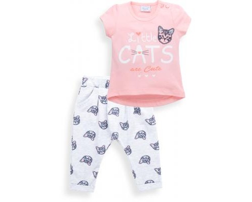 Набір дитячого одягу Breeze футболка з котиком та штанці з кишеньками (8983-92G-peach)