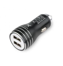 Зарядний пристрій Vinga Dual USB Car Charger aluminium black (VRCCH03BK)