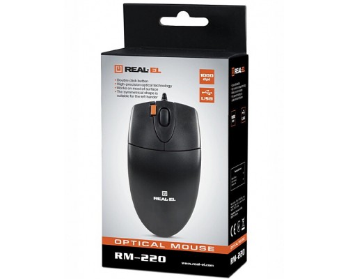 Мишка REAL-EL RM-220 Black