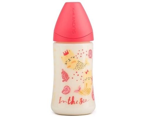 Пляшечка для годування Suavinex Морські історії 270 мл рожева (303978)