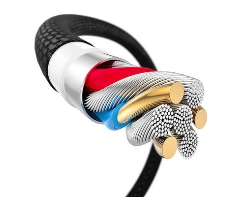 Дата кабель USB 2.0 AM to Micro 5P 1.2m 3A for Gaming Black/Red T-Phox (T-M804 Black/Red)
