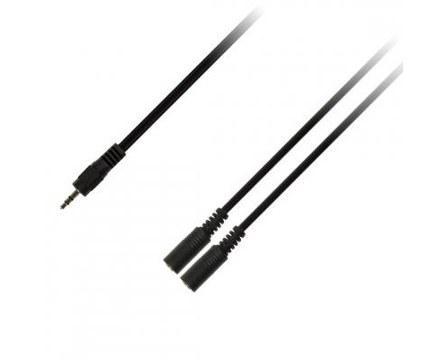 Кабель мультимедійний AUX 3.5mm M - 2x3.5 F 0.1m Piko (1283126473913) 