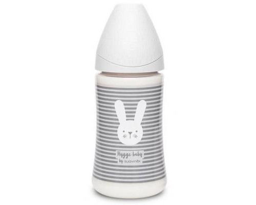 Пляшечка для годування Suavinex 3-позиційна соска Hygge Затишні історії 270 мл сіра (306684)