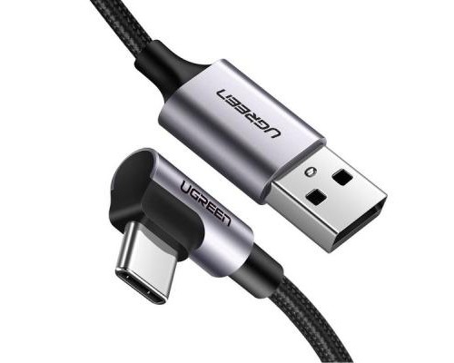 Дата кабель USB 2.0 AM to Type-C 1.0m US284 Angled Alum. Braid Black Ugreen (50941)