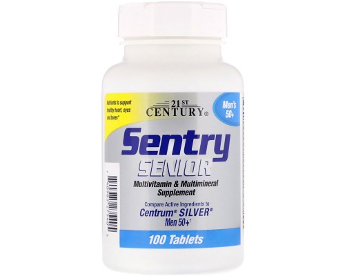 Мультивітамін 21st Century Мультивітаміни і Мультімінерали для Чоловіків 50+, Sentry, S (CEN-27540)