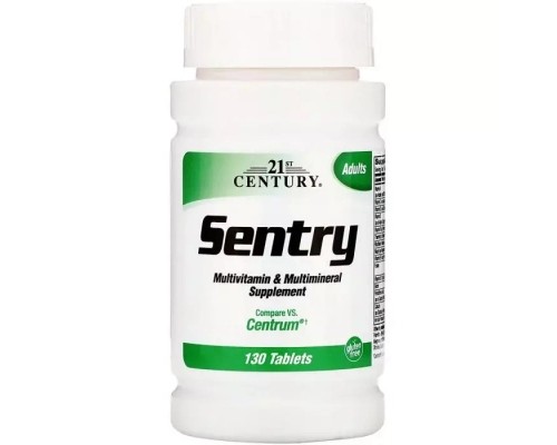 Вітамінно-мінеральний комплекс 21st Century Мультивітамінна і мультимінеральна добавка, Sentry, 130 (CEN-22380)