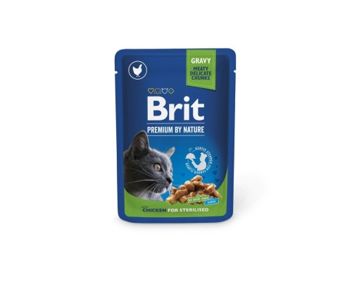 Вологий корм для кішок Brit Premium Cat Pouches Chicken Slices for Sterilised 100 г (8595602506033) Вологий корм для кішок Brit Premium Cat Pouches Chicken Slices for Sterilised 100 г (8595602506033)