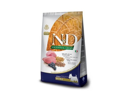 Сухий корм для собак Farmina Low Grain ADULT MINI з ягням та чорницею 7 кг (8010276035097)