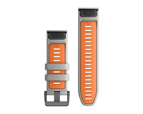 Ремінець до смарт-годинника Garmin epixPRO (g2), 26mmQuickFit Gry/Ember Orang Silicone (010-13281-02)
