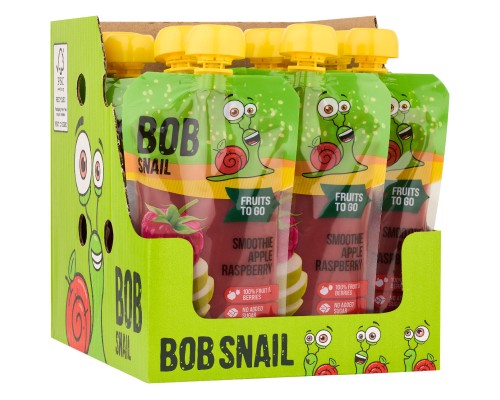 Дитяче пюре Bob Snail Равлик Боб Смузі Яблуко-Малина 200 г (4820219347026)