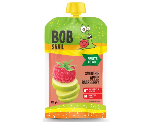 Дитяче пюре Bob Snail Равлик Боб Смузі Яблуко-Малина 200 г (4820219347026)