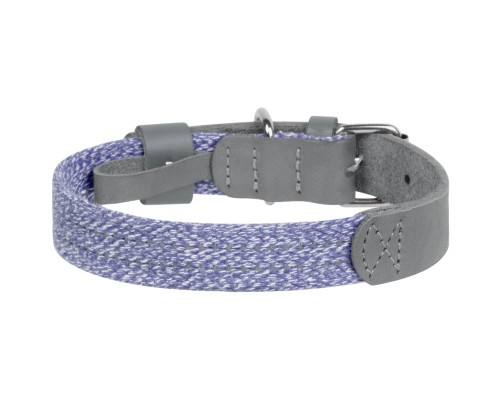 Нашийник для тварин WAUDOG Classic зі шкіри та відновленої бавовни M 20 мм х 30-39 см сірий (589211)