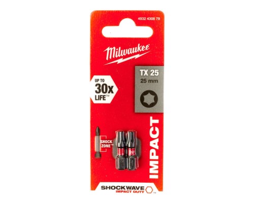Набір біт Milwaukee SHOCKWAVE, TX25, 25мм, 2шт (4932430879)