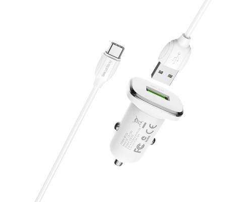 Зарядний пристрій BOROFONE BZ12A single port USB-A White (BZ12ACW)