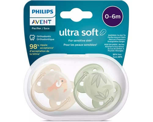 Пустушка Philips AVENT Ultra Soft ультрам'яка 0-6 міс. 2 шт (SCF091/07) Пустушка Philips AVENT Ultra Soft ультрам'яка 0-6 міс. 2 шт (SCF091/07)