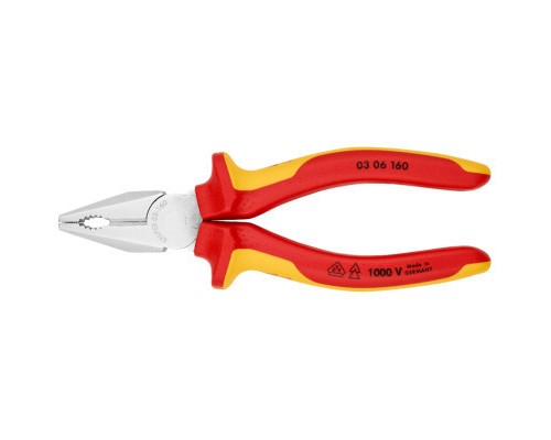 Плоскогубці KNIPEX комбіновані діелектричні VDE (03 06 160)