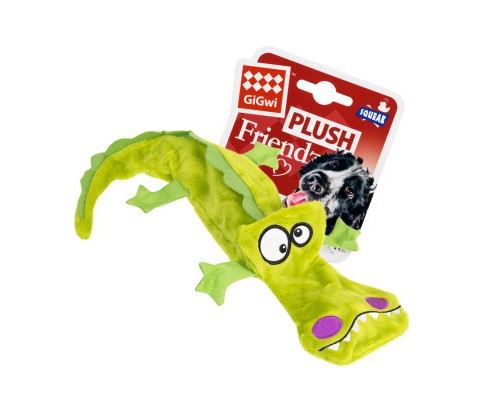 Іграшка для собак GiGwi Plush Крокодил з 4-ма пищалками 38 см (75021)