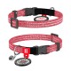 Нашийник для тварин WAUDOG Re-cotton з QR паспортом, пластиковий фастекс XS червоний (16423)