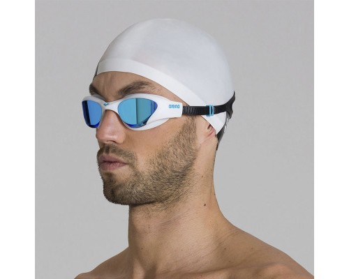 Окуляри для плавання Arena The One Mirror 003152-100 білий, блакитний Уні OSFM (3468336363560)