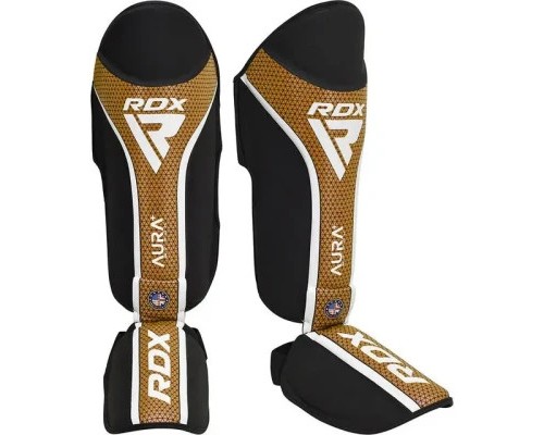 Захист гомілки і стопи RDX Shin Instep Aura Plus T-17 Black Golden L (SGR-T17BGL-L+)