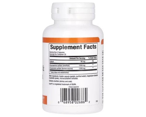 Вітамінно-мінеральний комплекс Natural Factors Глюкозамін та хондроїтин, Glucosamine & Chondroitin, 60 капсул (NFS-02686)