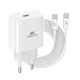 Зарядний пристрій RivaCase 1xUSB Type-C PD 20 Вт кабель Type-C white (PS4101 WD4 (White))