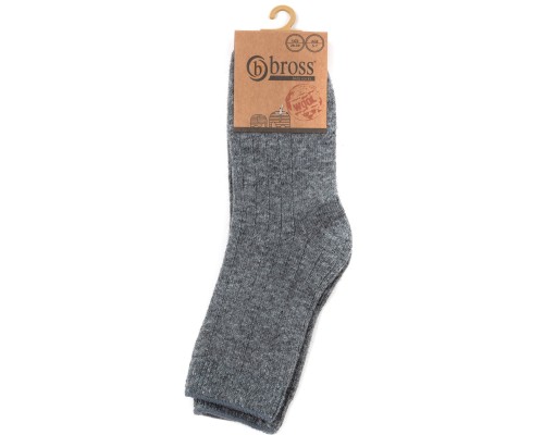 Шкарпетки дитячі Bross теплі у рубчик (3692-5-7-gray)