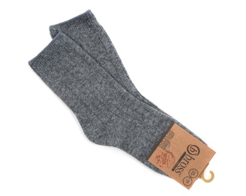 Шкарпетки дитячі Bross теплі у рубчик (3692-5-7-gray)