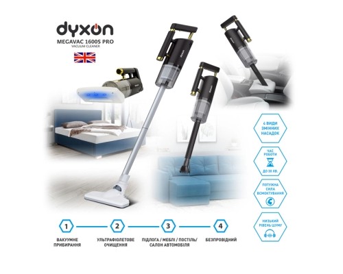 Пилосос DYXON MEGAVAC 1600S PRO Vacuum Cleaner Black (DXNVCMGVC1600SPB)