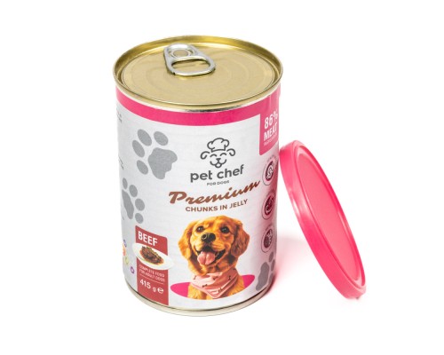 Вологий корм для собак Pet Chef З яловичиною 415 г (4820255193618)