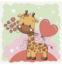 Картина по номерам ArtCraft Жирафик із квітами 30х30 см (15531-AC)