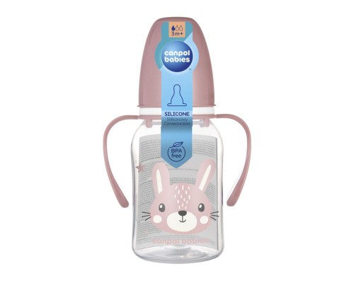 Пляшечка для годування Canpol babies CUTE ANIMALS стандартна з ручками 120 мл рожева (11/823_pin) Пляшечка для годування Canpol babies CUTE ANIMALS стандартна з ручками 120 мл рожева (11/823_pin)