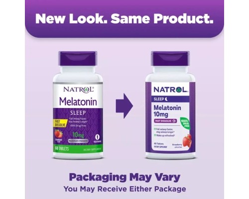 Амінокислота Natrol Мелатонін швидкорозчинний, 10 мг, смак полуниці, Melatonin (NTL-06211)