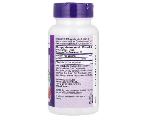 Амінокислота Natrol Мелатонін швидкорозчинний, 10 мг, смак полуниці, Melatonin (NTL-06211)