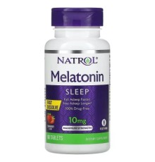 Амінокислота Natrol Мелатонін швидкорозчинний, 10 мг, смак полуниці, Melatonin (NTL-06211)