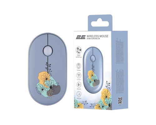 Мишка 2E MF300 FLORAMALLOW Silent Wireless/Bluetooth Blue (2E-MF300WFLORABL)