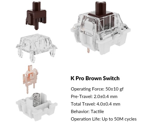 Клавіатура Keychron C1 Pro 87Key K pro Brown RGB QMK/VIA USB UA Black (C1PL3_KEYCHRON)