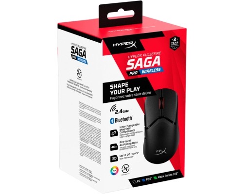 Мишка HyperX Pulsefire Saga Pro Wireless/Bluetooth Black (A2PB2AA)