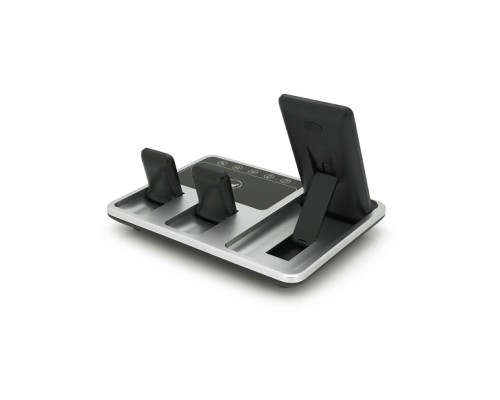 Зарядний пристрій Voltronic 4-in-1 Wireless Charging Station Smartphone + Watch + Earbuds black silver (BZ/R-11)