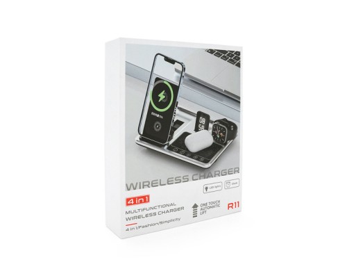 Зарядний пристрій Voltronic 4-in-1 Wireless Charging Station Smartphone + Watch + Earbuds black silver (BZ/R-11)