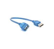 Дата кабель USB 2.0 AM/AF 0.3m blue transparent Voltronic (YT-AM/AF-0,3TBL)