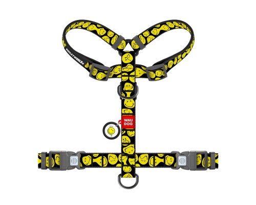 Шлея для собак WAUDOG Nylon анатомічна H-подібна з QR-паспортом 