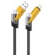 Дата кабель USB 2.0 AM to USB-C + USB 2.0 AM to Lightning 1.0m 60W black XO (NB283_4-in-1_Black)