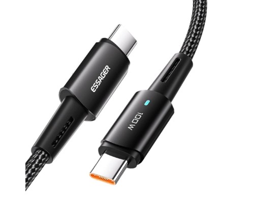 Дата кабель USB-C to USB-C 0.5m 100W black Essager (EXCTT1-CGB01)